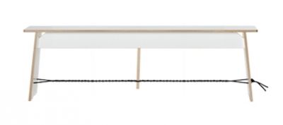 Langer Max Sitzbank 140 cm weiss Seil schwarz Nils Holger Moormann